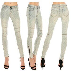 D-ID New York Moto Zip Skinny Jean Size 29